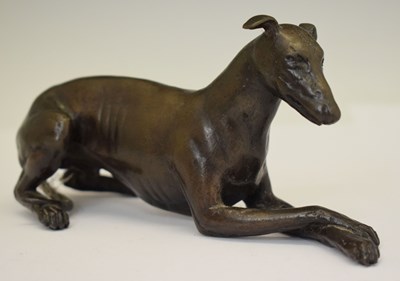 Lot 282 - Small bronze study of a greyhound
