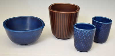 Lot 390 - Nils Thorsson for Alumnia, Royal Copenhagen - Group of post-war 'Marselis' series stoneware vessels