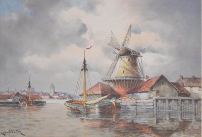 Lot 488 - Louis Van Staaten (Dutch, 1836-1909) - Watercolour - ‘Haarlem’