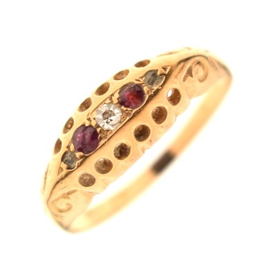 Lot 26 - Early 20th century ruby and diamond 18ct gold ring