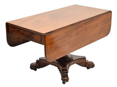 Lot 550 - 19th century mahogany Pembroke pedestal table