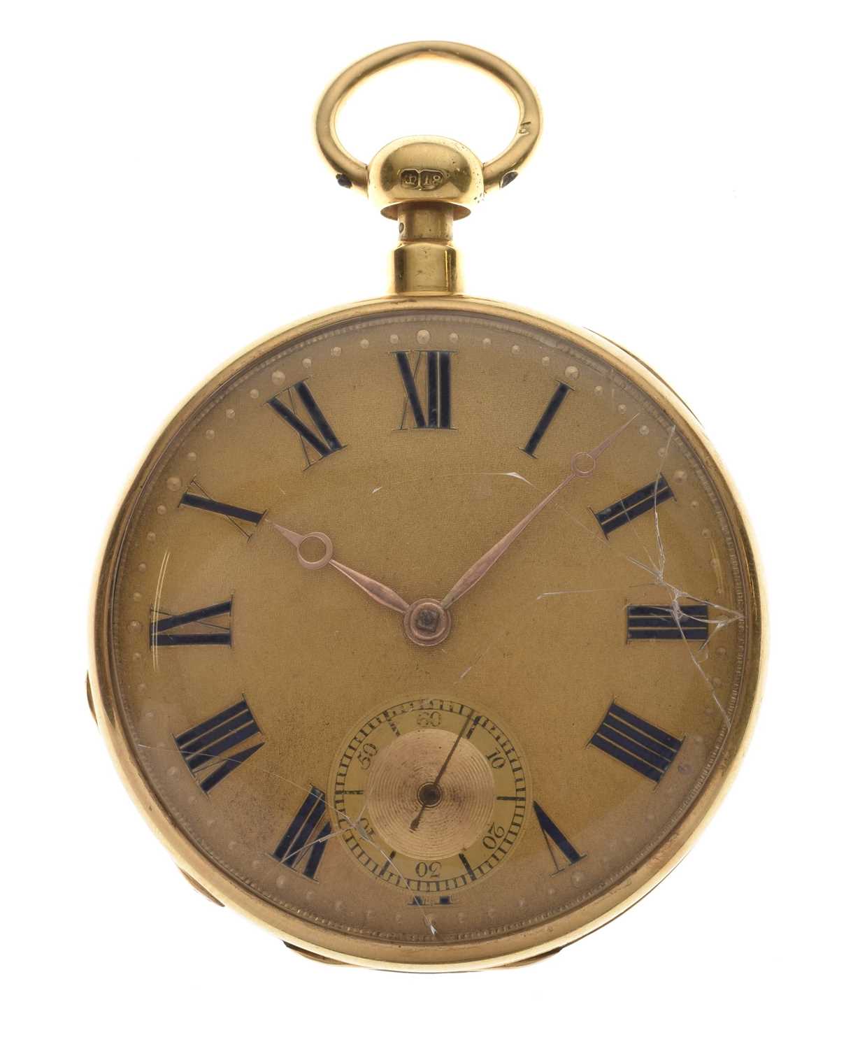 Lot 75 - George IV 18ct gold cased open face pocket watch, D&W Morice