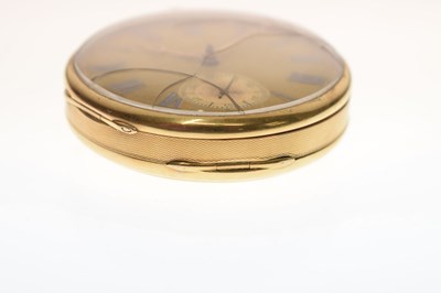 Lot 75 - George IV 18ct gold cased open face pocket watch, D&W Morice
