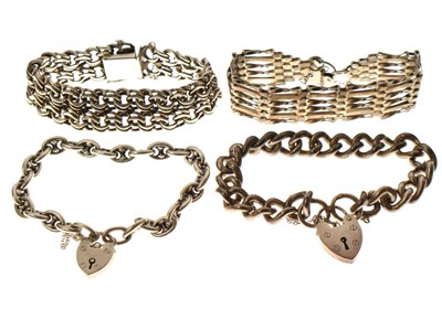 Lot 121 - Four assorted silver bracelets