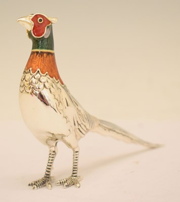Lot 178 - Attributed to Saturno - Silver and enamel pheasant