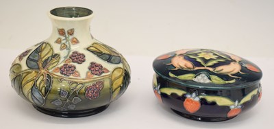 Lot 412 - Moorcroft - Vase of compressed ovoid form in the 'Bramble' pattern, etc