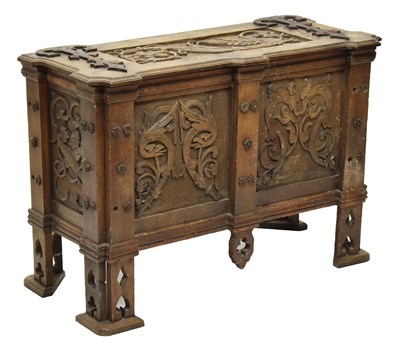 Lot 493 - Early 20th century oak coffer