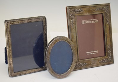 Lot 195 - Three silver mounted easel photograph frames