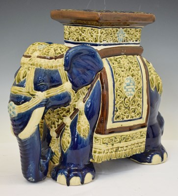 Lot 395 - Late 20th century elephant garden seat or stand