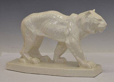 Lot 200 - Continental Art Deco ceramic stylised figure of a tiger