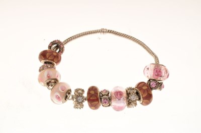 Lot 39 - Pandora-style charm bracelet