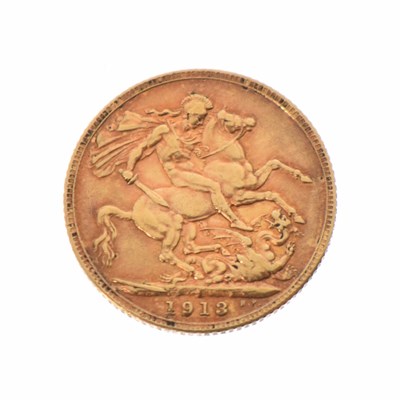 Lot 213 - George V gold sovereign, 1913