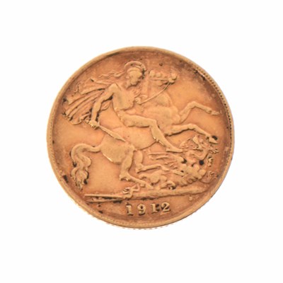 Lot 209 - George V gold half sovereign, 1912