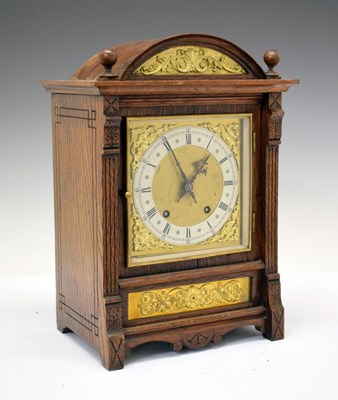 Lot 399 - Winterhalder & Hofmeier - German oak-cased bracket clock