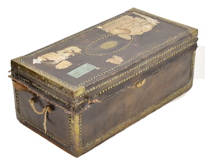 Lot 567 - Early 19th century brass studded trunk