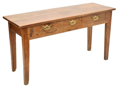 Lot 540 - George III three drawer dresser base or side table