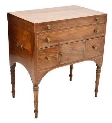 Lot 537 - Regency mahogany inlaid enclosed washstand (converted)