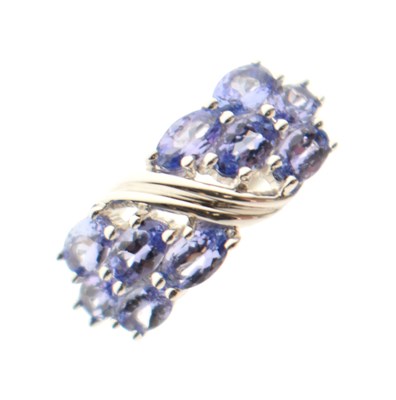 Lot 40 - Tanzanite multi stone 9ct white gold ring