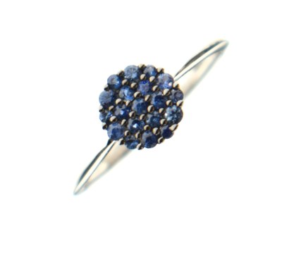 Lot 9 - Blue diamond 9ct white gold cluster ring