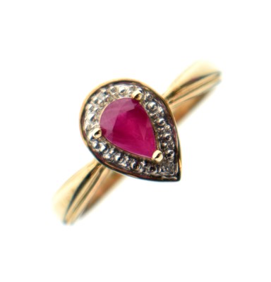 Lot 28 - Ruby and diamond 9ct gold ring