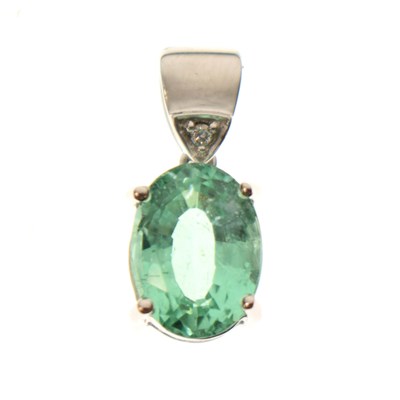 Lot 78 - Paraiba tourmaline and diamond 18ct white gold pendant