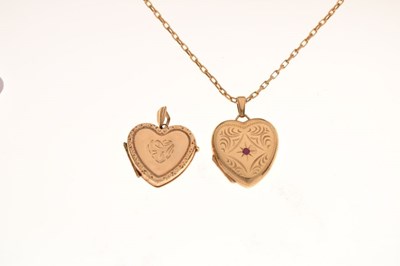Lot 85 - Two heart shaped lockets