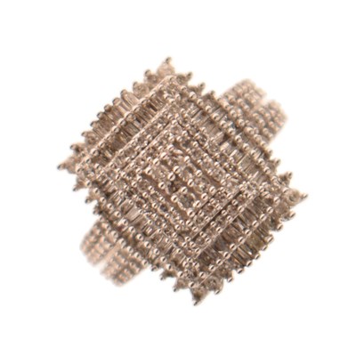 Lot 7 - Diamond multi stone cushion cluster 9ct white gold ring