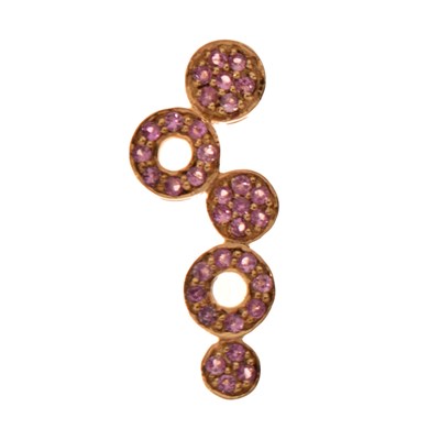 Lot 92 - Pink sapphire 9ct gold 'bubble' pendant
