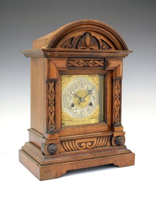 Lot 391 - German carved walnut bracket clock