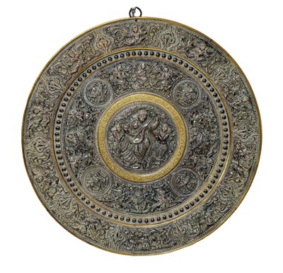Lot 242 - 19th century South Indian relief decorated 'Ganga Jumna' charger