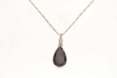 Lot 59 - Black diamond and diamond pendant