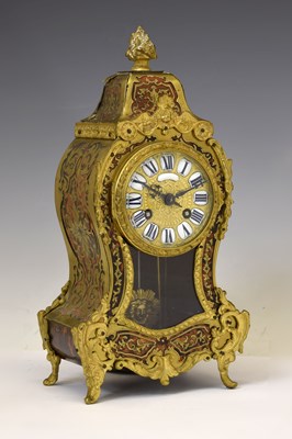 Lot 471 - Late 19th century French red boulle mantel clock