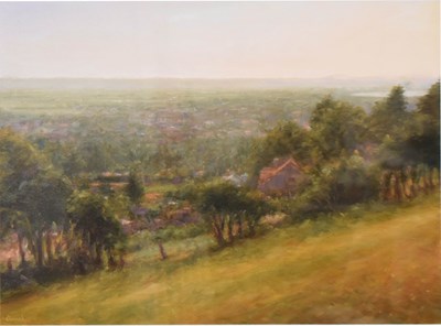 Lot 497 - Martin Wrench (Cheddar artist) - Oil on canvas board - 'The Lynch Cheddar'