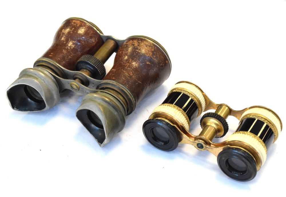 Lot 229 - Cased pair of opera glasses and a cased pair field glasses