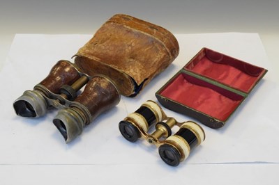 Lot 229 - Cased pair of opera glasses and a cased pair field glasses
