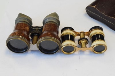 Lot 229 - Cased pair of opera glasses and a cased pair field glasses