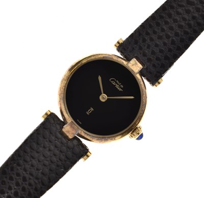 Lot 74 - Cartier - Lady's Must de Cartier Vendôme silver gilt cased wristwatch