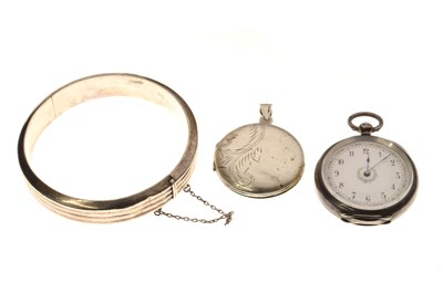 Lot 171 - Late Victorian lady's silver cased open face pocket watch