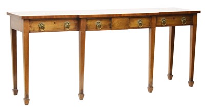 Lot 528 - Early 19th century inlaid mahogany breakfront serving table