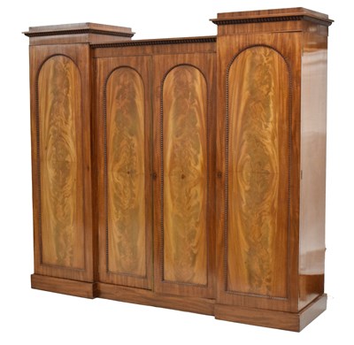 Lot 502 - Victorian figured mahogany wardrobe