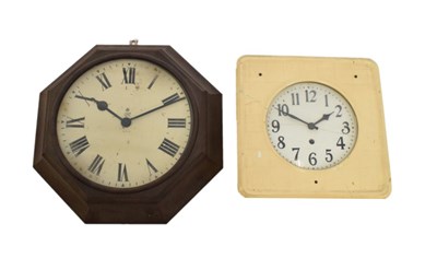 Lot 327 - George VI brown Bakelite GPO wall clock