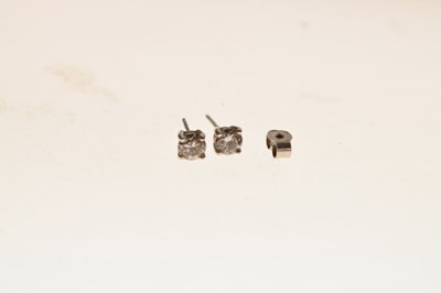 Lot 66 - Platinum diamond single stone stud earrings