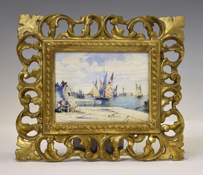 Lot 270 - Gabriel / Gabrielle Corelli, (Italian, 1820-1900) - Watercolour - The Lagoon, Venice