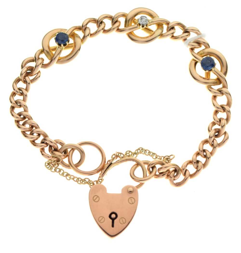 Lot 28 - Gold curb-link bracelet