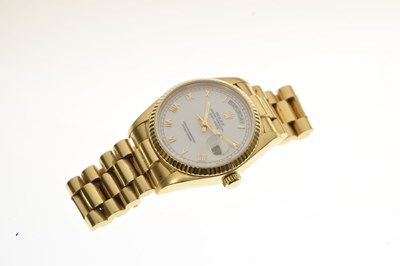 Lot 54 - Rolex - 18ct gold Oyster Perpetual Day Date bracelet, ref. 18038