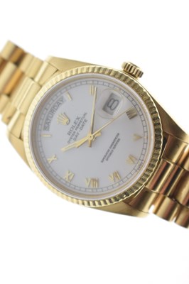 Lot 54 - Rolex - 18ct gold Oyster Perpetual Day Date bracelet, ref. 18038
