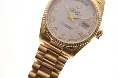 Lot 54 - Rolex - 18ct gold Oyster Perpetual Day Date bracelet, ref. 18038