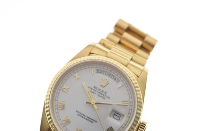 Lot 54 - Rolex - 18ct gold Oyster Perpetual Day Date bracelet, ref. 18038