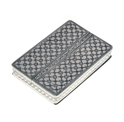 Lot 82 - George III silver combination vinaigrette and snuff box with engine turned decoration