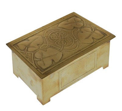 Lot 149 - Manner of Alexander Ritchie of Iona - Arts & Crafts style brass casket or table box